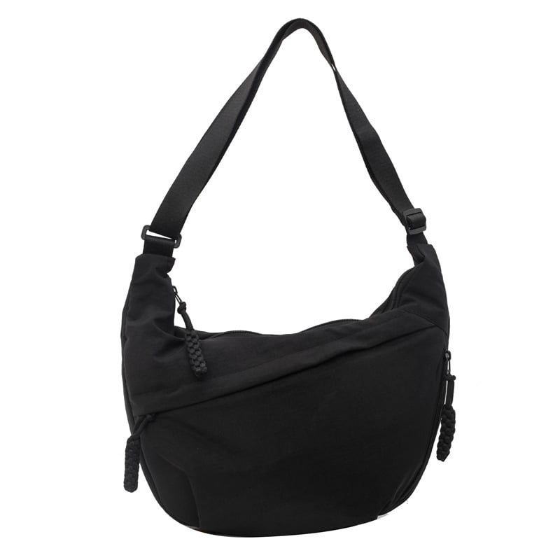đ„đ„Fashionabel axelremsvĂ€ska i nylon i enfĂ€rgad modellđ„