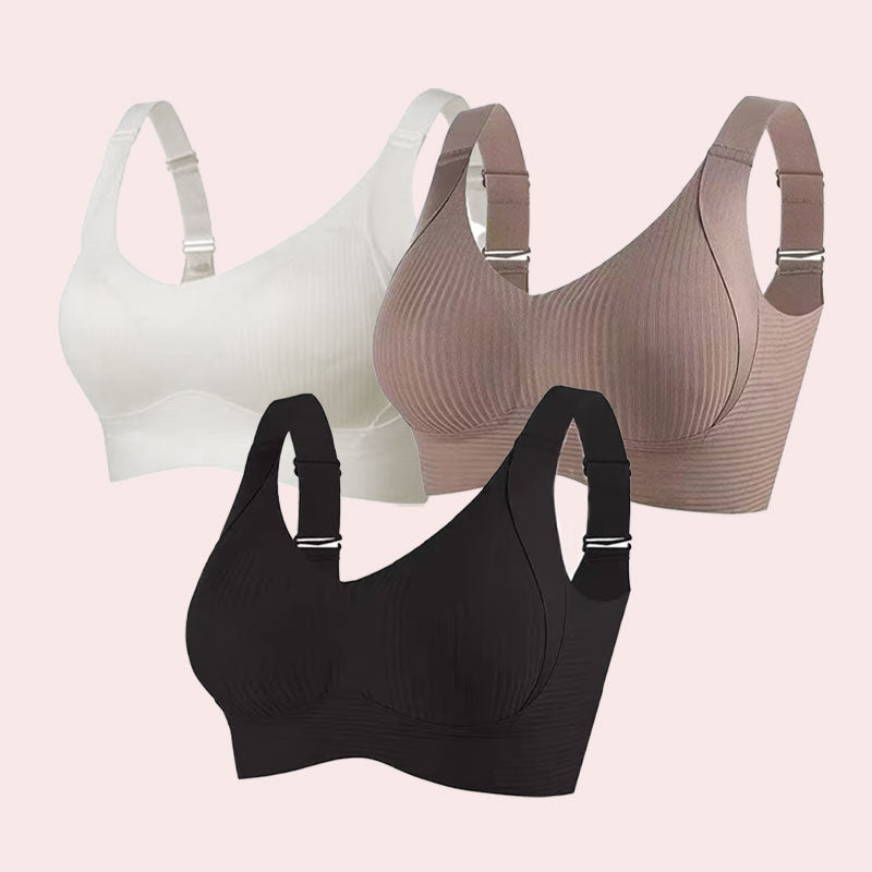 đ„Spring Hot Sale 49% OFF- Ribbad Push Up Justerbar TrĂ„dlös BH för kvinnor