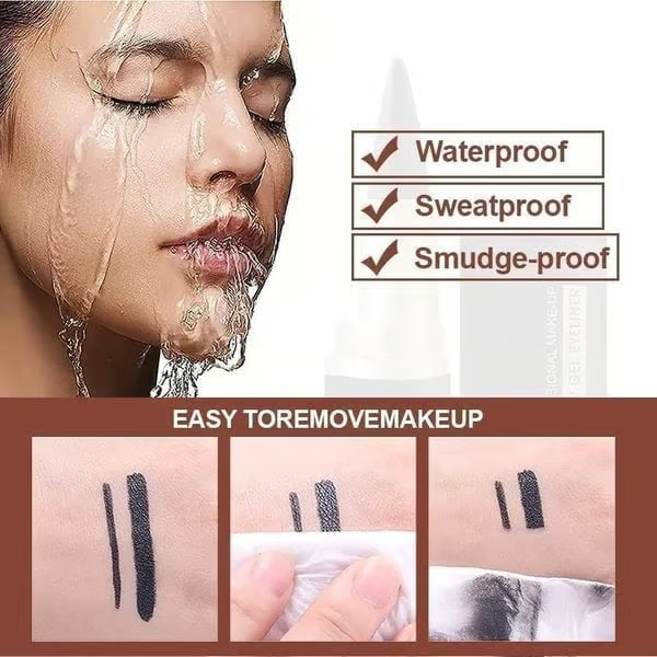 Naturligt svart långtidsverkande gel eyeliner, vattenfast, naturlig formula, säker och ofarlig, skonsam och lätt att ta bort