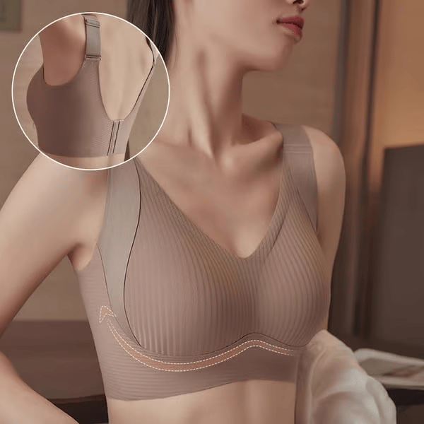 đ„Spring Hot Sale 49% OFF- Ribbad Push Up Justerbar TrĂ„dlös BH för kvinnor