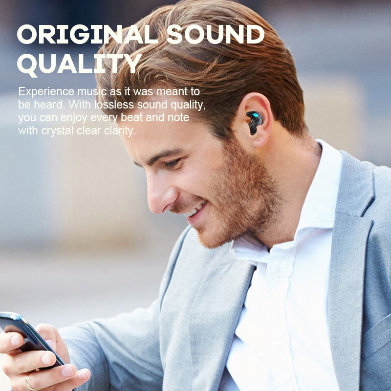 Mini Bluetooth-hörlurar med digital display och brusreducering/digital display