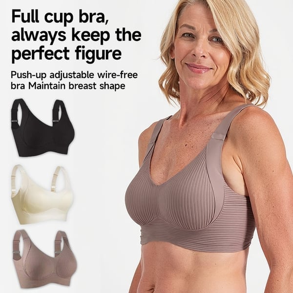 đ„Spring Hot Sale 49% OFF- Ribbad Push Up Justerbar TrĂ„dlös BH för kvinnor