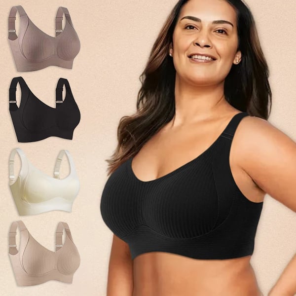 đ„Spring Hot Sale 49% OFF- Ribbad Push Up Justerbar TrĂ„dlös BH för kvinnor