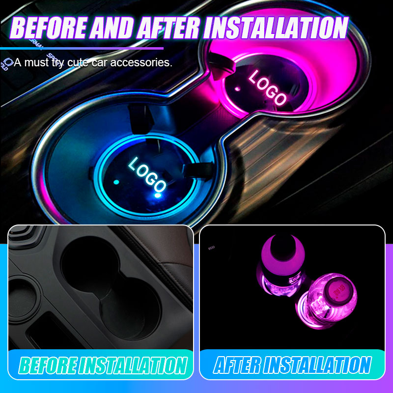 đ„40% RABATTđ„Bil fĂ€rgglada Ambient Light Coaster