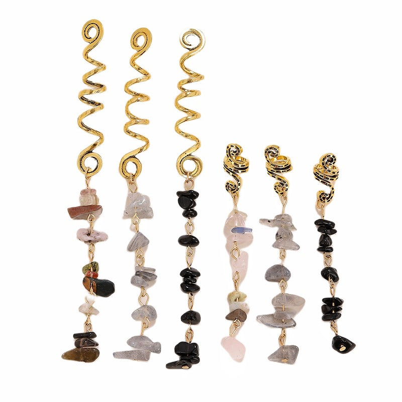 🌿Natural stone hair accessories in a spiral shape