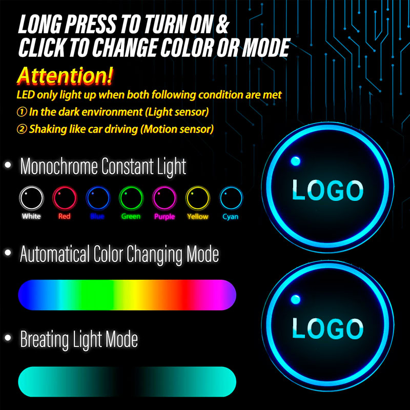 đ„40% RABATTđ„Bil fĂ€rgglada Ambient Light Coaster
