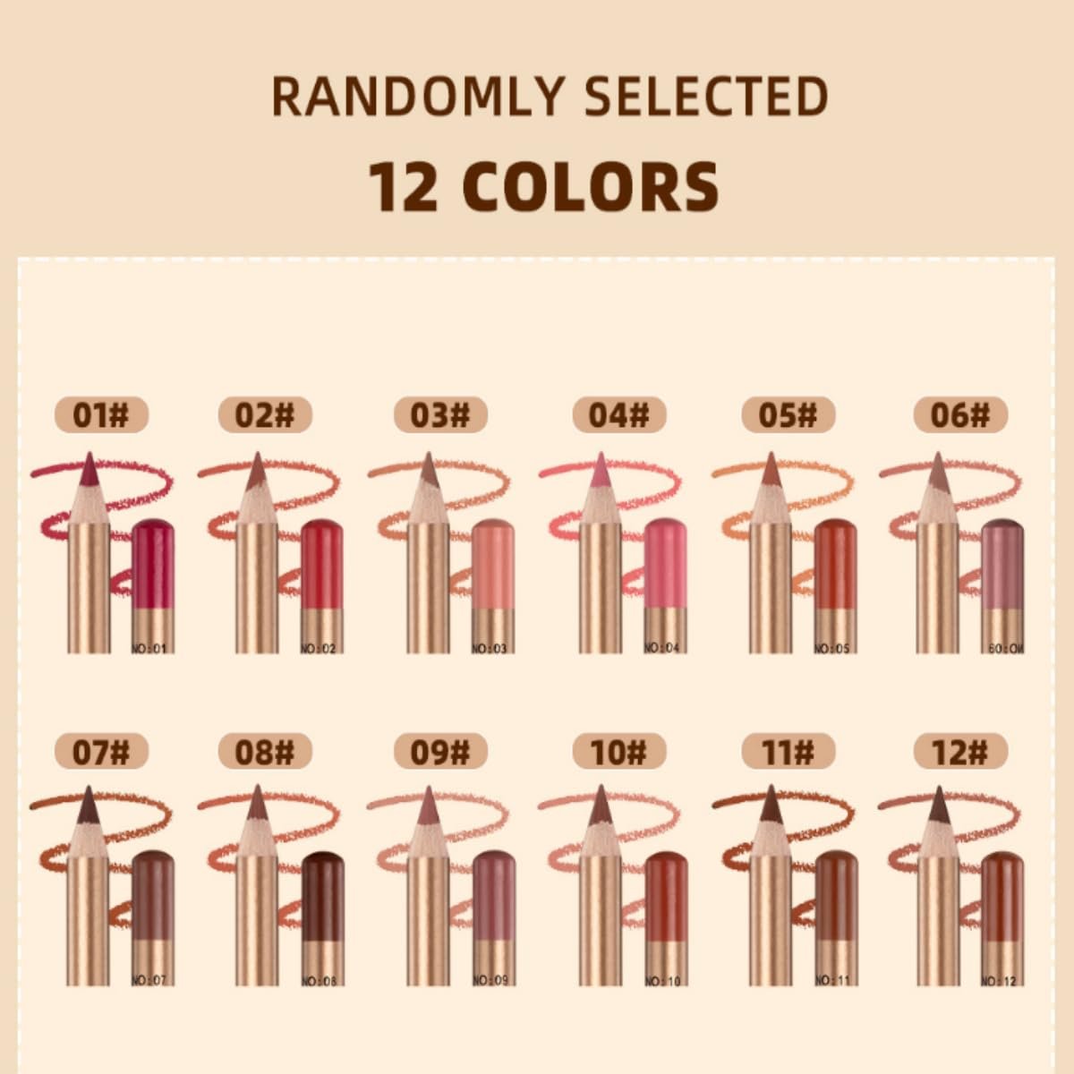 đ„Bara Kr 199 Sista dagen đ12 fĂ€rger Slim Lip Liner Pencil Set | Smudge-Proof đ§| 3s Apply Makeupâš