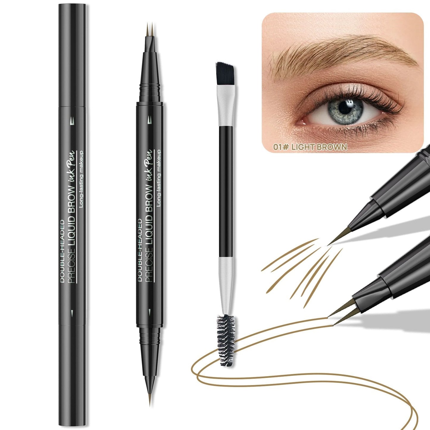 💖KÖP 1 FÅ 1 GRATIS 💖2-i-1 4D-ögonbrynspenna (naturlig brynmakeup och ögonfranslinje)