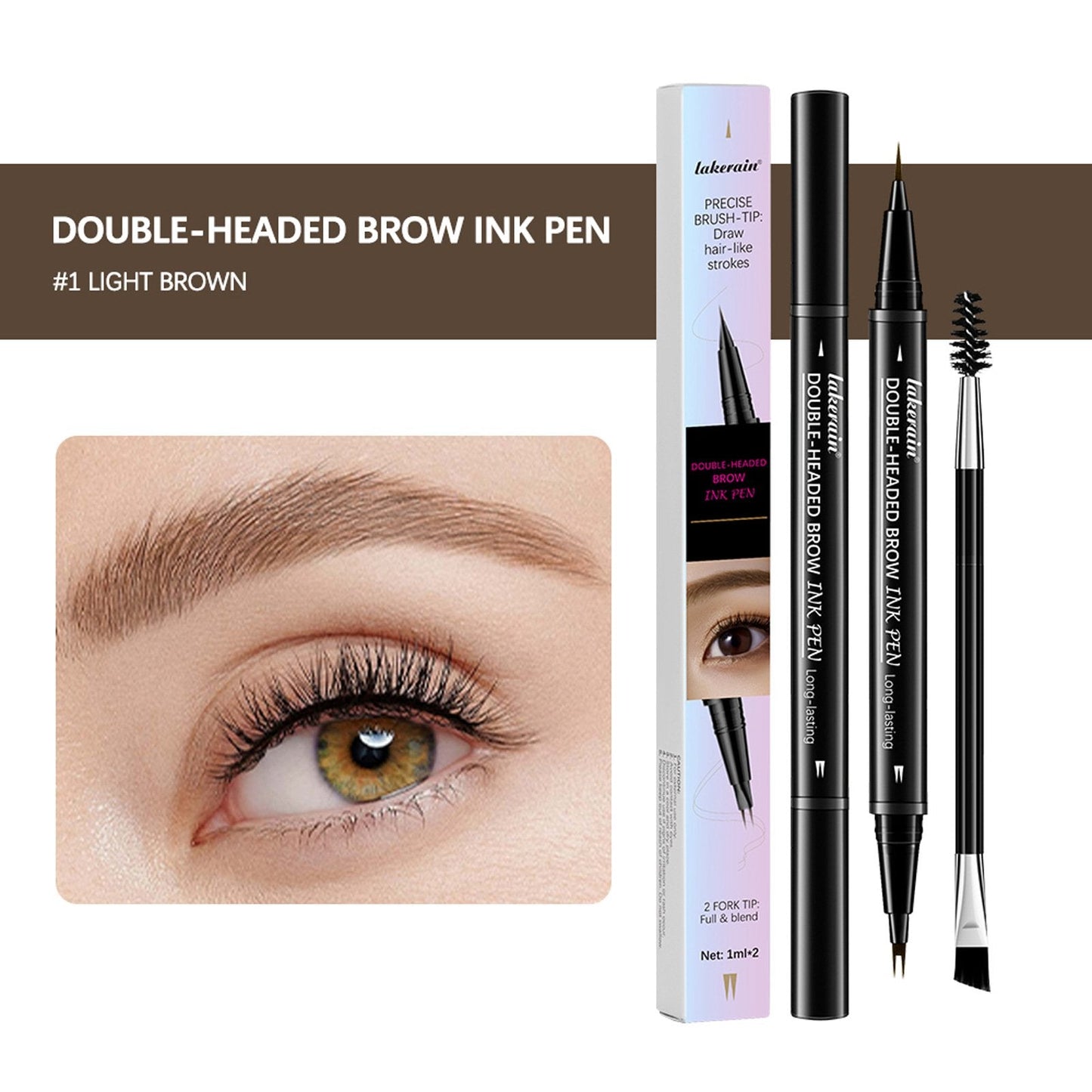 💖KÖP 1 FÅ 1 GRATIS 💖2-i-1 4D-ögonbrynspenna (naturlig brynmakeup och ögonfranslinje)