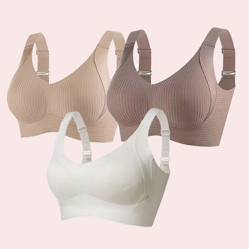 đ„Spring Hot Sale 49% OFF- Ribbad Push Up Justerbar TrĂ„dlös BH för kvinnor