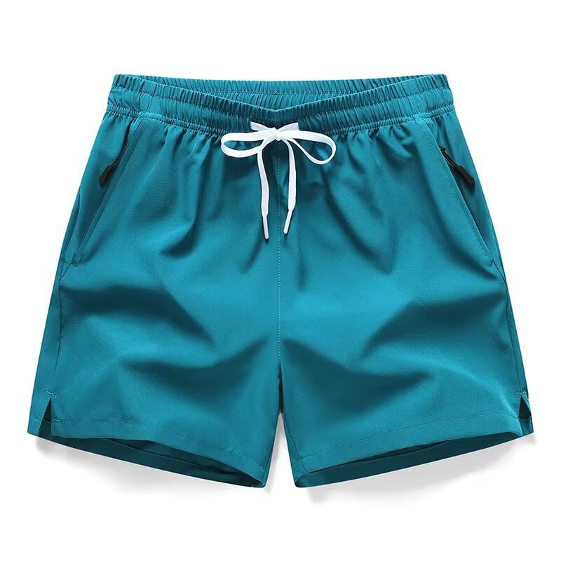 Shorts med dragsko i midjan och bokstavstryck för män -- snabbtorkande shorts