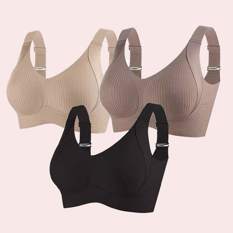 đ„Spring Hot Sale 49% OFF- Ribbad Push Up Justerbar TrĂ„dlös BH för kvinnor