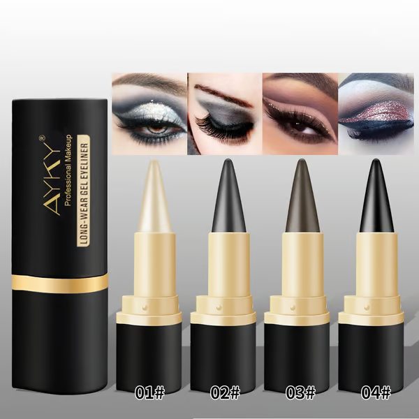 Naturligt svart långtidsverkande gel eyeliner, vattenfast, naturlig formula, säker och ofarlig, skonsam och lätt att ta bort
