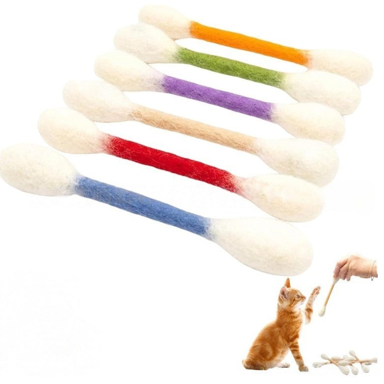 🐾Giant catnip-filled cotton swab toys (15 cm) – handmade, sustainable, safe and fu