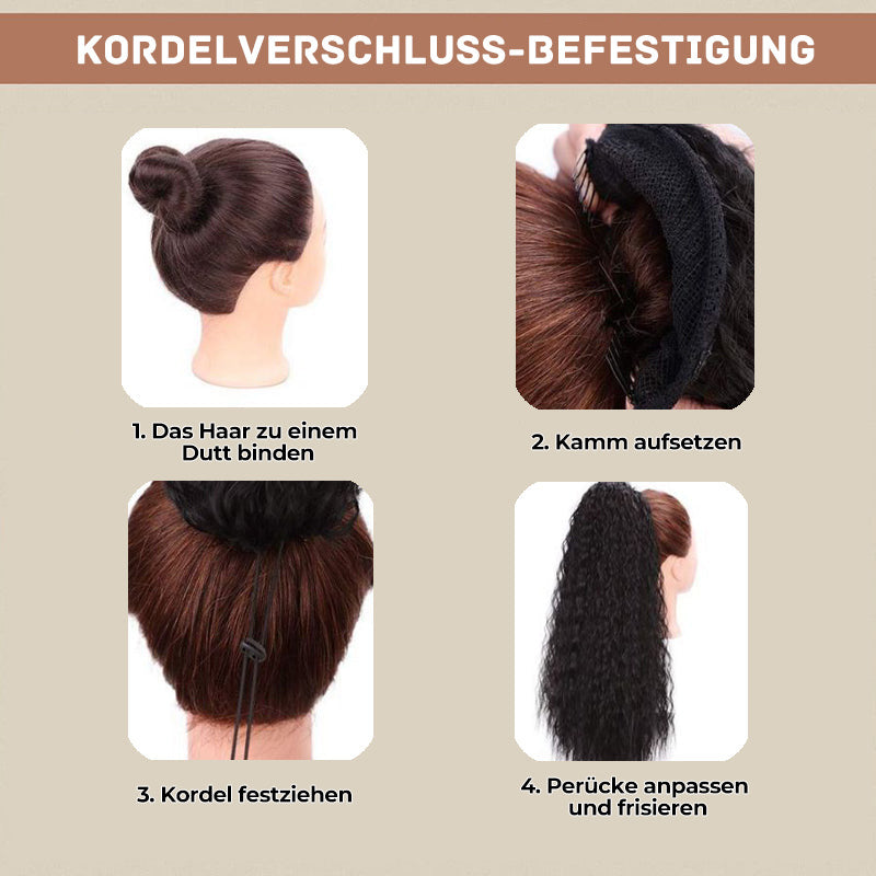đ KAMPANJENS SISTA DAG - 50% RABATT đ18 tum lockigt, vĂ„gigt krusigt hĂ„rförlĂ€ngning med hĂ€stsvans