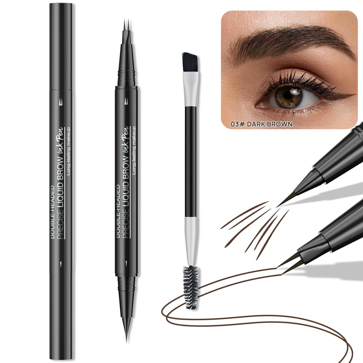 💖KÖP 1 FÅ 1 GRATIS 💖2-i-1 4D-ögonbrynspenna (naturlig brynmakeup och ögonfranslinje)