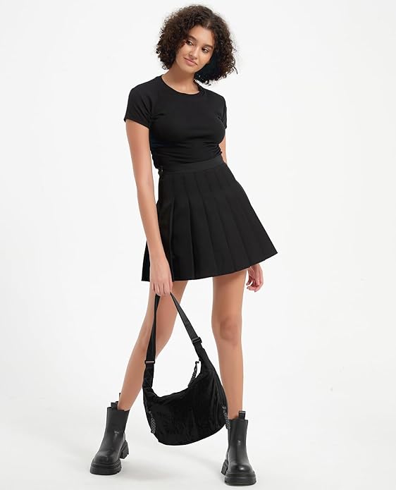 đ„đ„Fashionabel axelremsvĂ€ska i nylon i enfĂ€rgad modellđ„