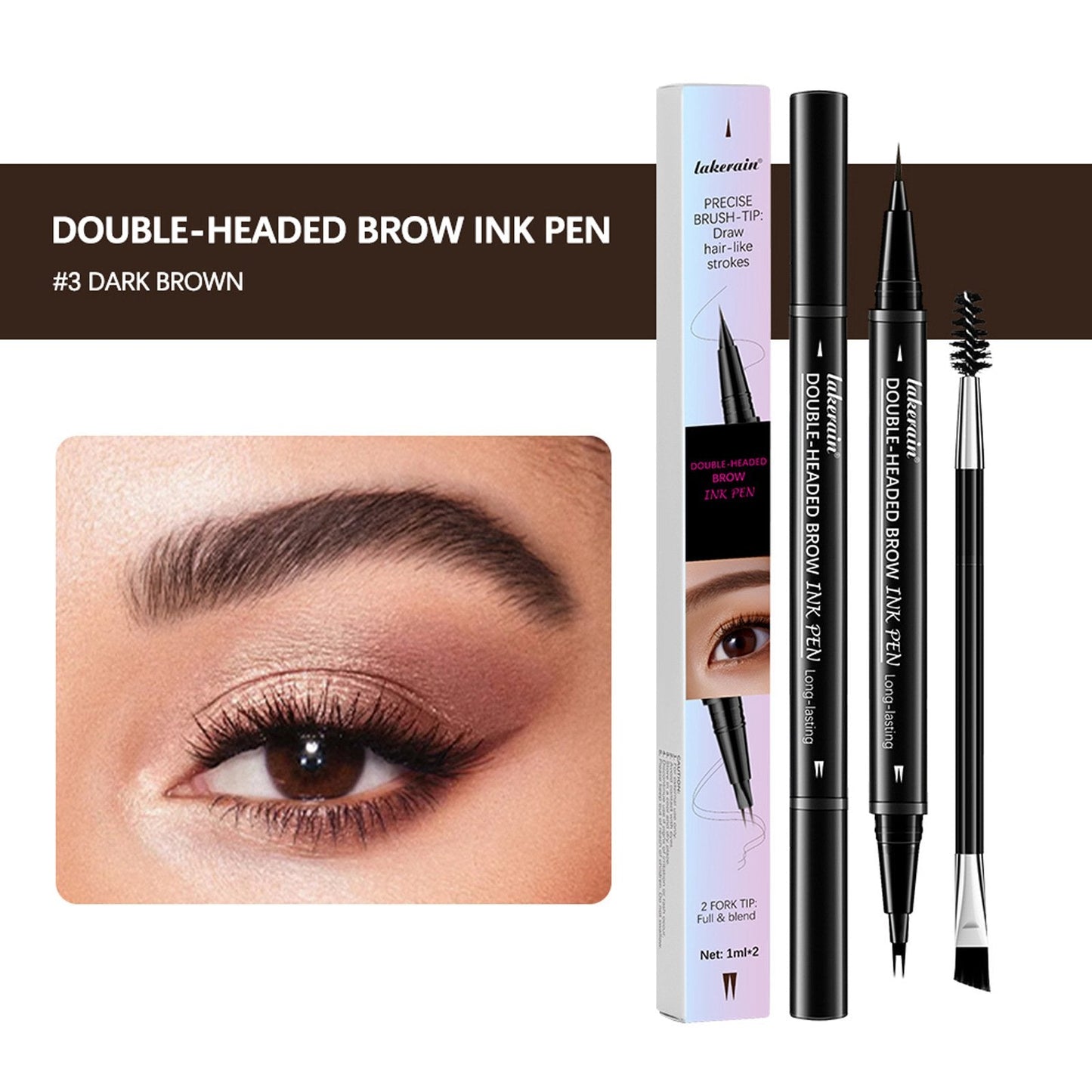 💖KÖP 1 FÅ 1 GRATIS 💖2-i-1 4D-ögonbrynspenna (naturlig brynmakeup och ögonfranslinje)