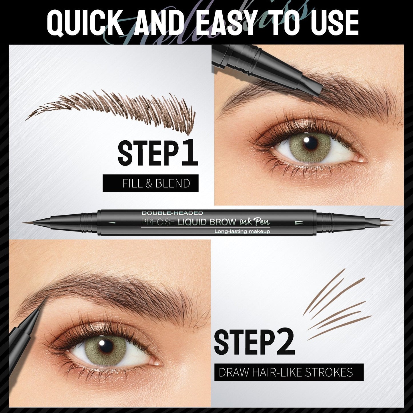 💖KÖP 1 FÅ 1 GRATIS 💖2-i-1 4D-ögonbrynspenna (naturlig brynmakeup och ögonfranslinje)