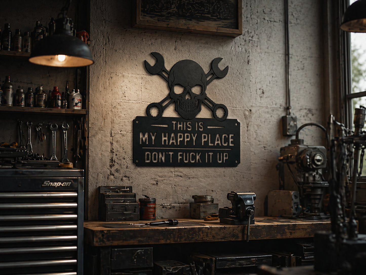 💀🛠️‘This is my happy place’ Metal wall art sig🔥