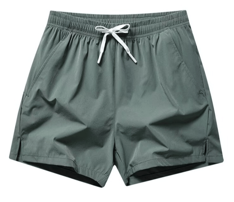 Shorts med dragsko i midjan och bokstavstryck för män -- snabbtorkande shorts