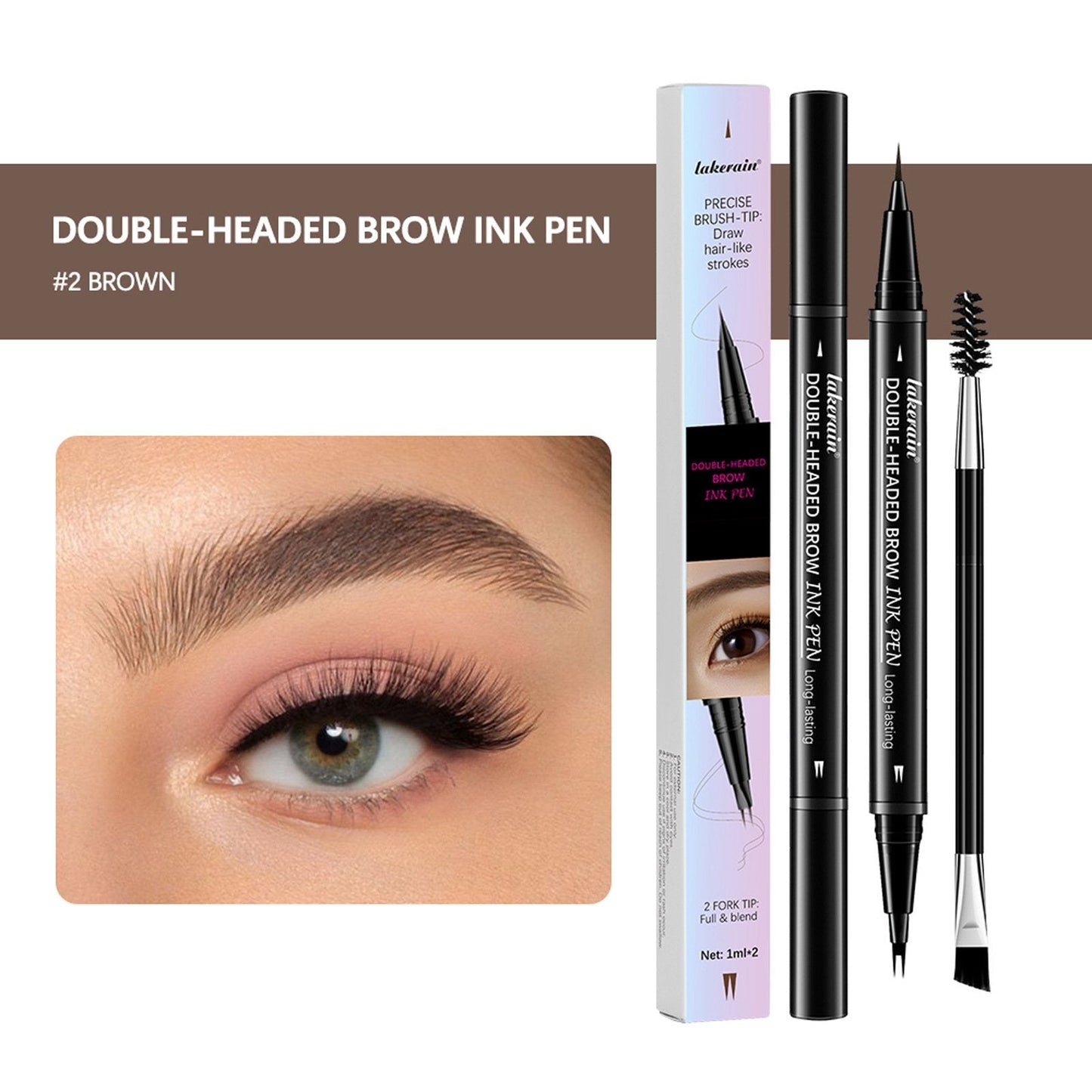 💖KÖP 1 FÅ 1 GRATIS 💖2-i-1 4D-ögonbrynspenna (naturlig brynmakeup och ögonfranslinje)