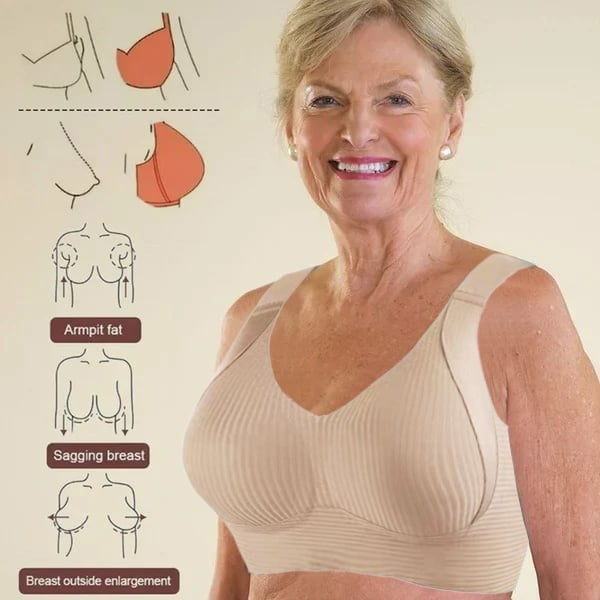 đ„Spring Hot Sale 49% OFF- Ribbad Push Up Justerbar TrĂ„dlös BH för kvinnor