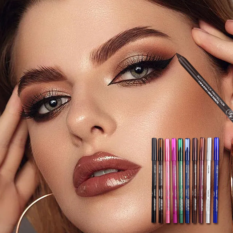 đ10 FĂ€rgade Gel Eylinerpennor - Vattenfast & 12H HĂ„llbarhet