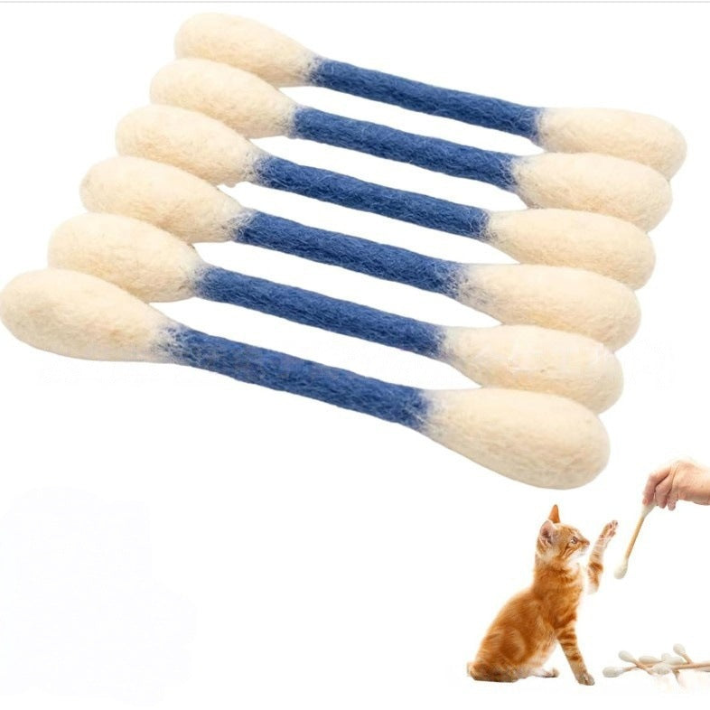 🐾Giant catnip-filled cotton swab toys (15 cm) – handmade, sustainable, safe and fu