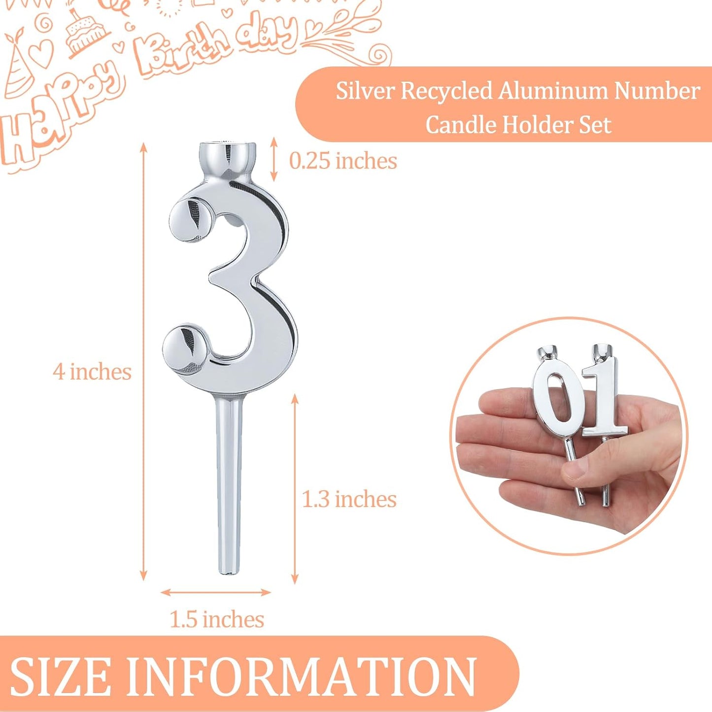 1 Set Number Candle Holder Set