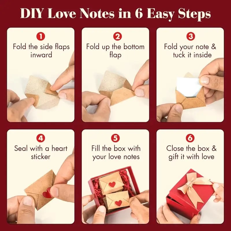 🌹DIY love letter box – mini blank cards & envelopes ✨💖