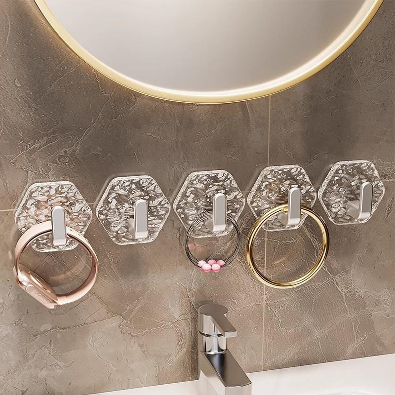 🏆LAST DAY OF THE SALE – 50% OFF!!🎁🔥Hexagonal self-adhesive hooks – extra strong, waterproof and rustproof✨ No drilling required • Strong hold • Easy to fi