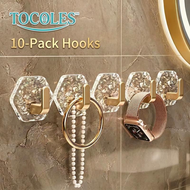 🏆LAST DAY OF THE SALE – 50% OFF!!🎁🔥Hexagonal self-adhesive hooks – extra strong, waterproof and rustproof✨ No drilling required • Strong hold • Easy to fi