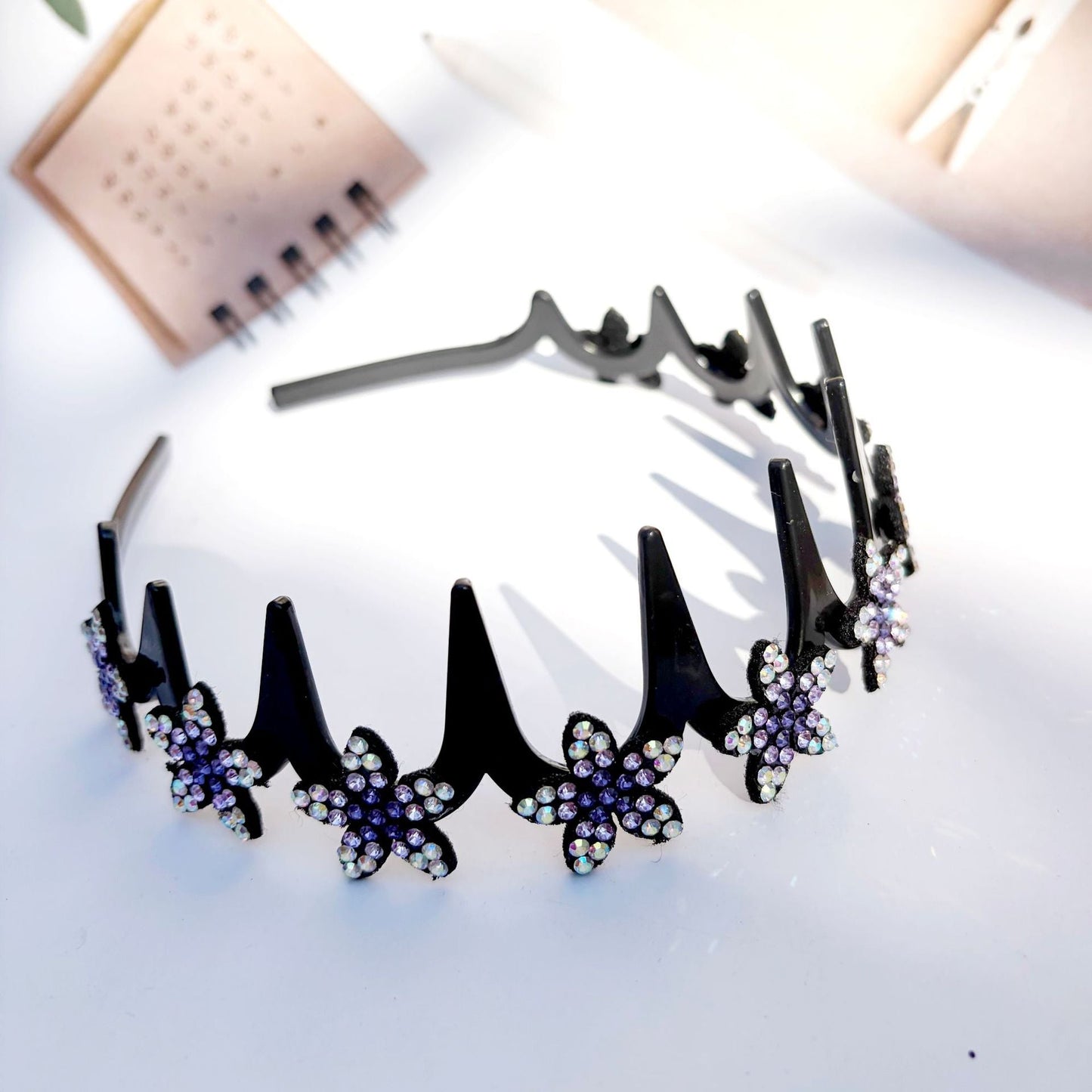 💥Set of wave-shaped crystal hairbands – Lightweight, non-slip and girly hair accessories; sparkling wave-shaped hairbands with crystal details for weddings and everyday wear; girly and feminine accessorie
