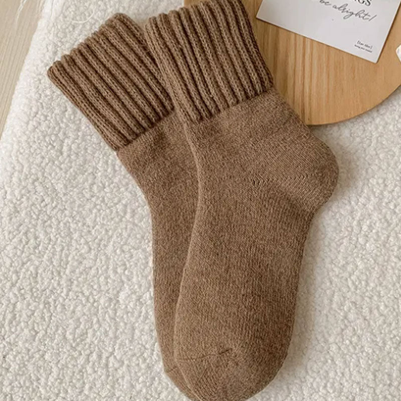 🧦 5 Pairs Women's Wool Socks - Warm Mid Socks