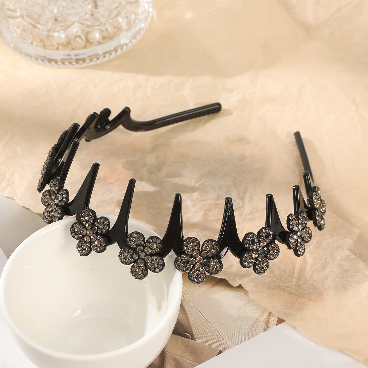 💥Set of wave-shaped crystal hairbands – Lightweight, non-slip and girly hair accessories; sparkling wave-shaped hairbands with crystal details for weddings and everyday wear; girly and feminine accessorie