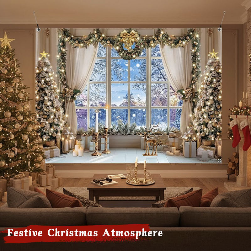 🎄 Christmas Snow Scene Backdrop