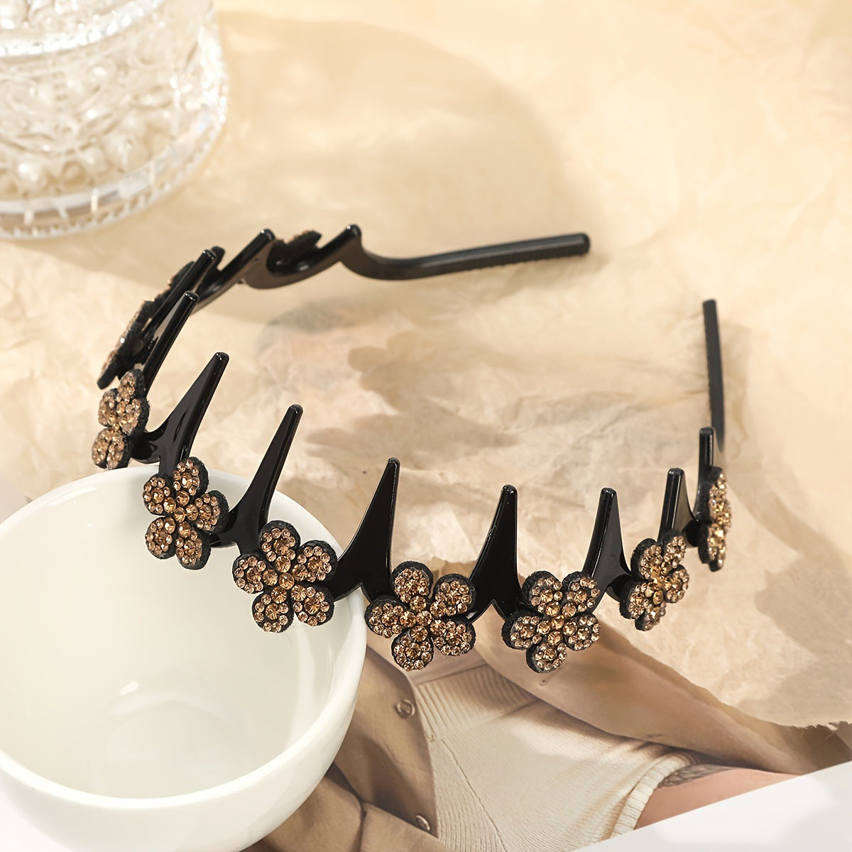 💥Set of wave-shaped crystal hairbands – Lightweight, non-slip and girly hair accessories; sparkling wave-shaped hairbands with crystal details for weddings and everyday wear; girly and feminine accessorie