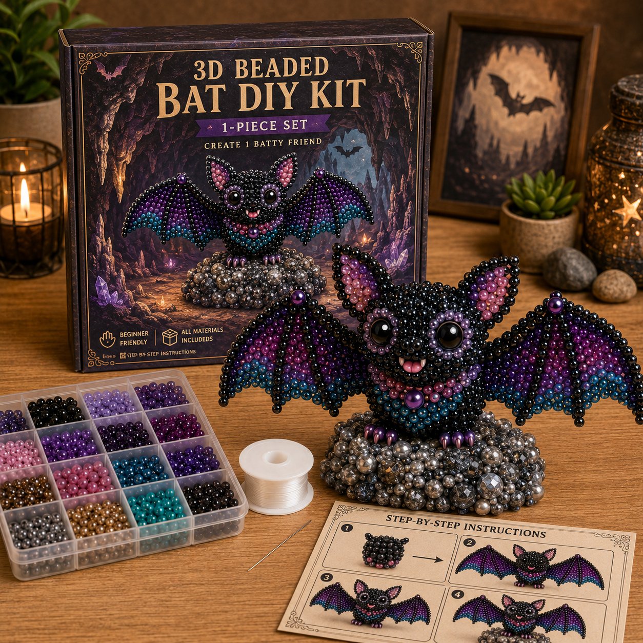 🧵✨ A small DIY kit with 3D beaded jeweller