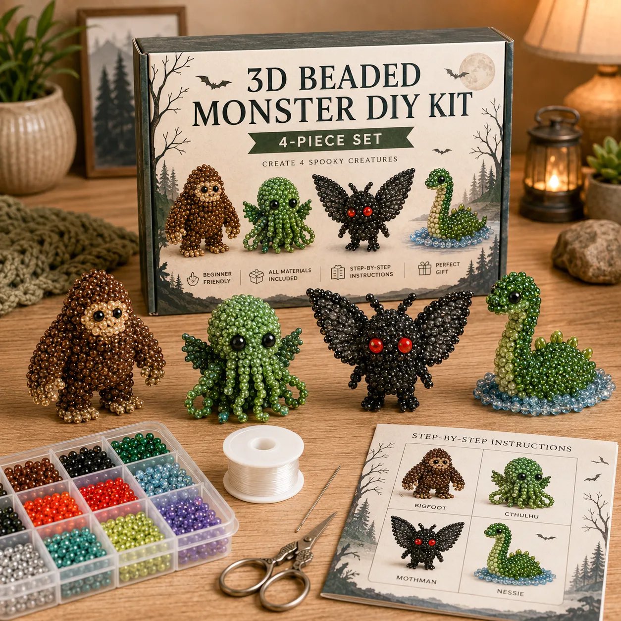 🧵✨ A small DIY kit with 3D beaded jeweller