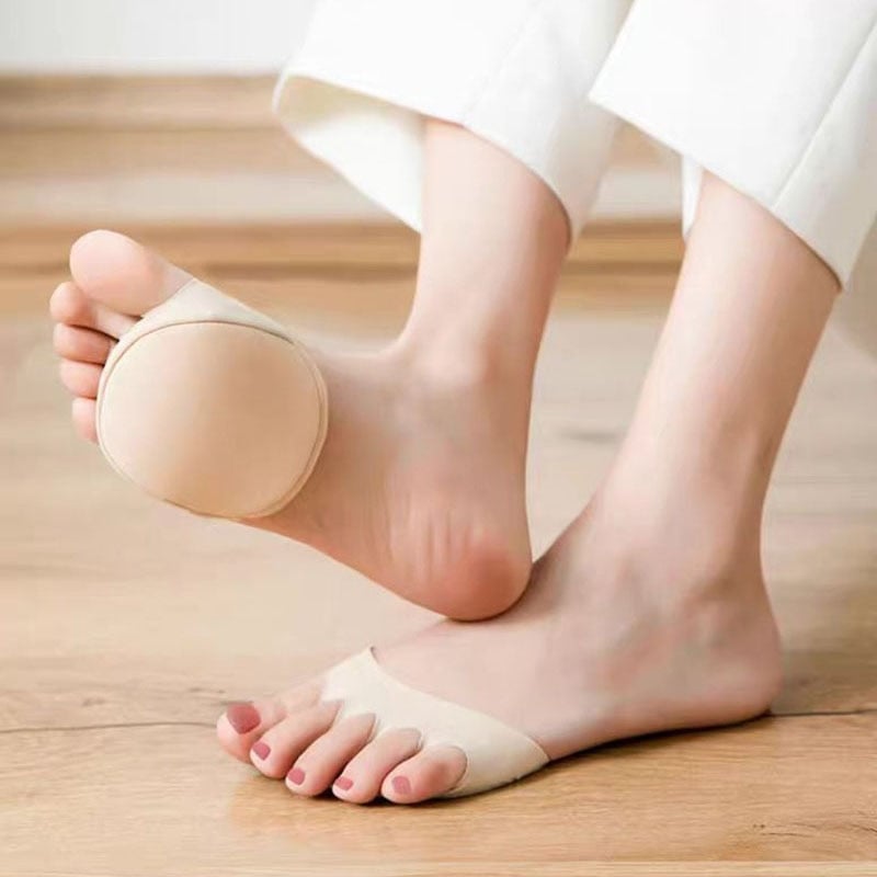👠✨ Five-toe forefoot pads for women | Shock-absorbing insoles for high heels | Black/Beige