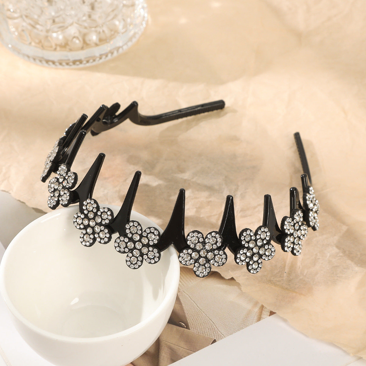💥Set of wave-shaped crystal hairbands – Lightweight, non-slip and girly hair accessories; sparkling wave-shaped hairbands with crystal details for weddings and everyday wear; girly and feminine accessorie