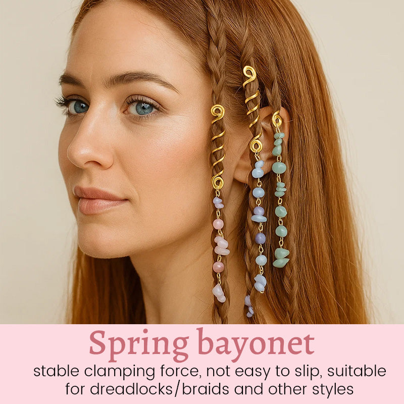 🌿Natural stone hair accessories in a spiral shape