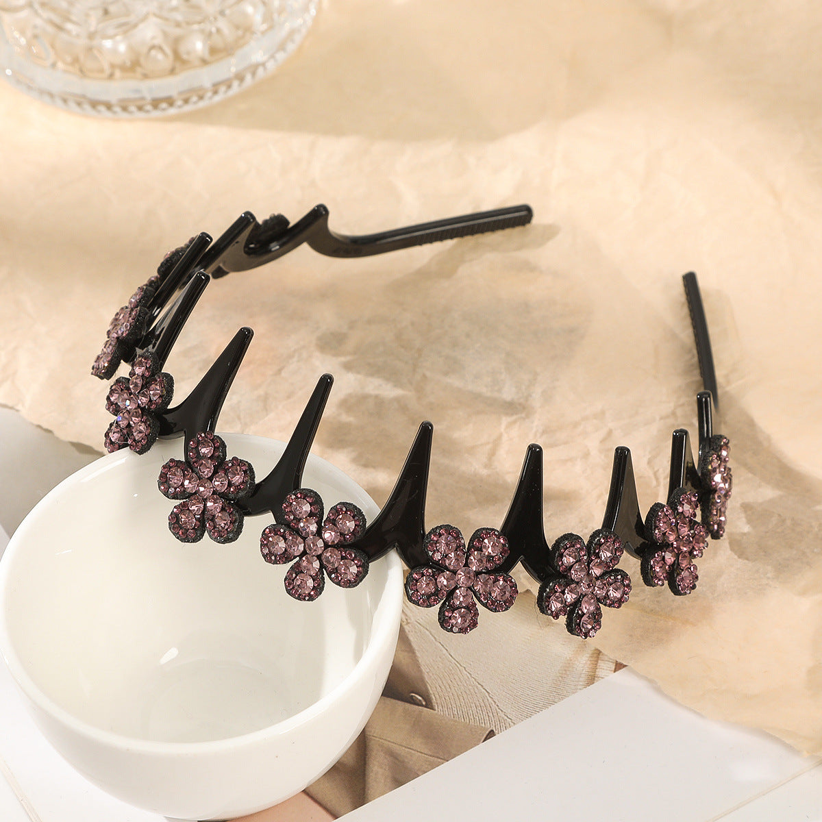 💥Set of wave-shaped crystal hairbands – Lightweight, non-slip and girly hair accessories; sparkling wave-shaped hairbands with crystal details for weddings and everyday wear; girly and feminine accessorie