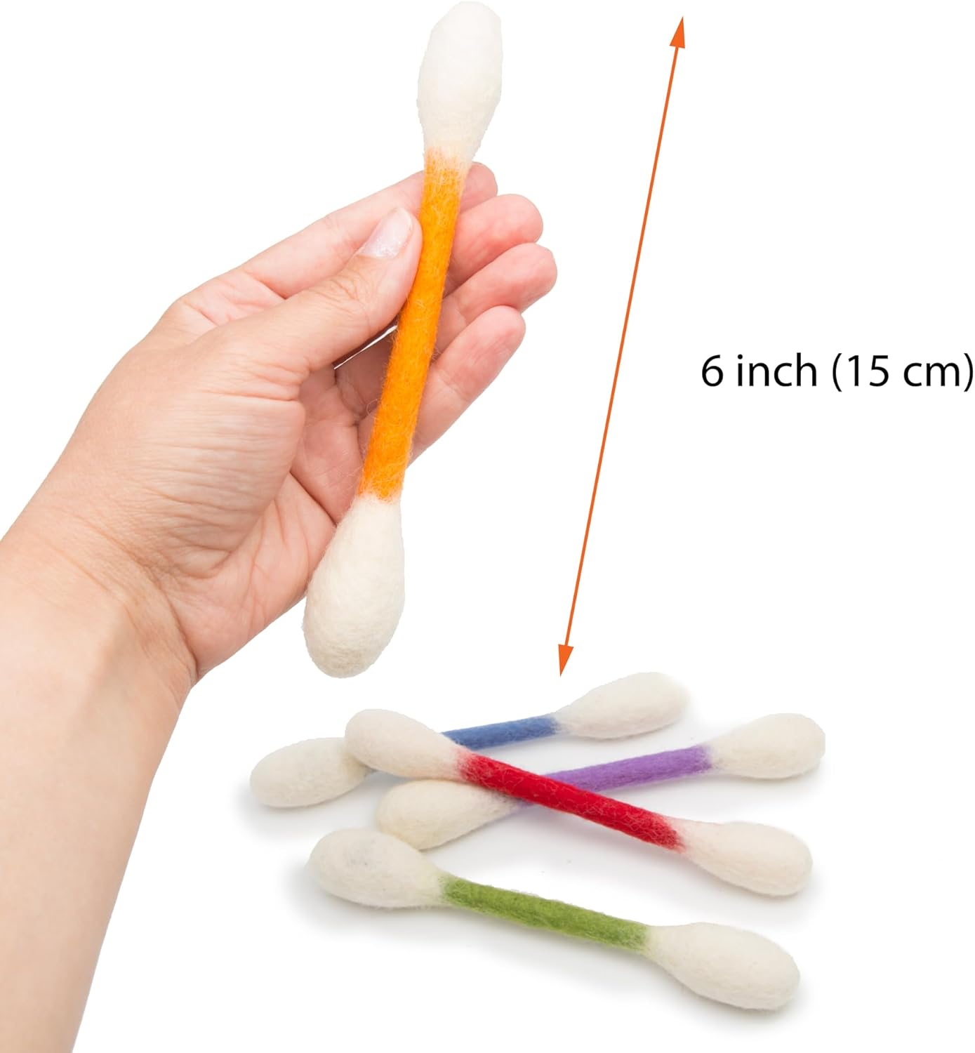 🐾Giant catnip-filled cotton swab toys (15 cm) – handmade, sustainable, safe and fu