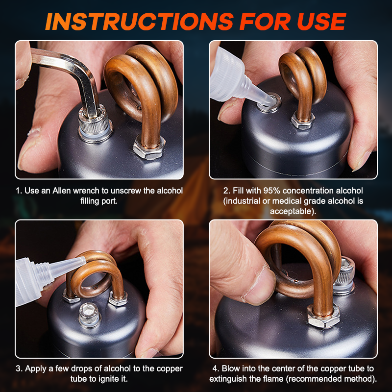 Portable outdoor spirit stove (extra slip protection included)