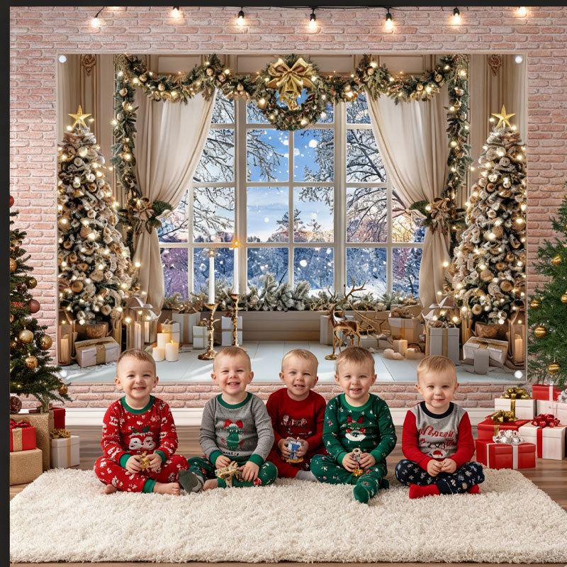 🎄 Christmas Snow Scene Backdrop