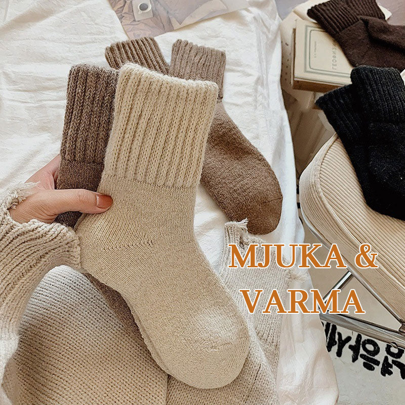 🧦 5 Pairs Women's Wool Socks - Warm Mid Socks