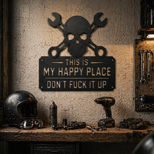 💀🛠️‘This is my happy place’ Metal wall art sig🔥