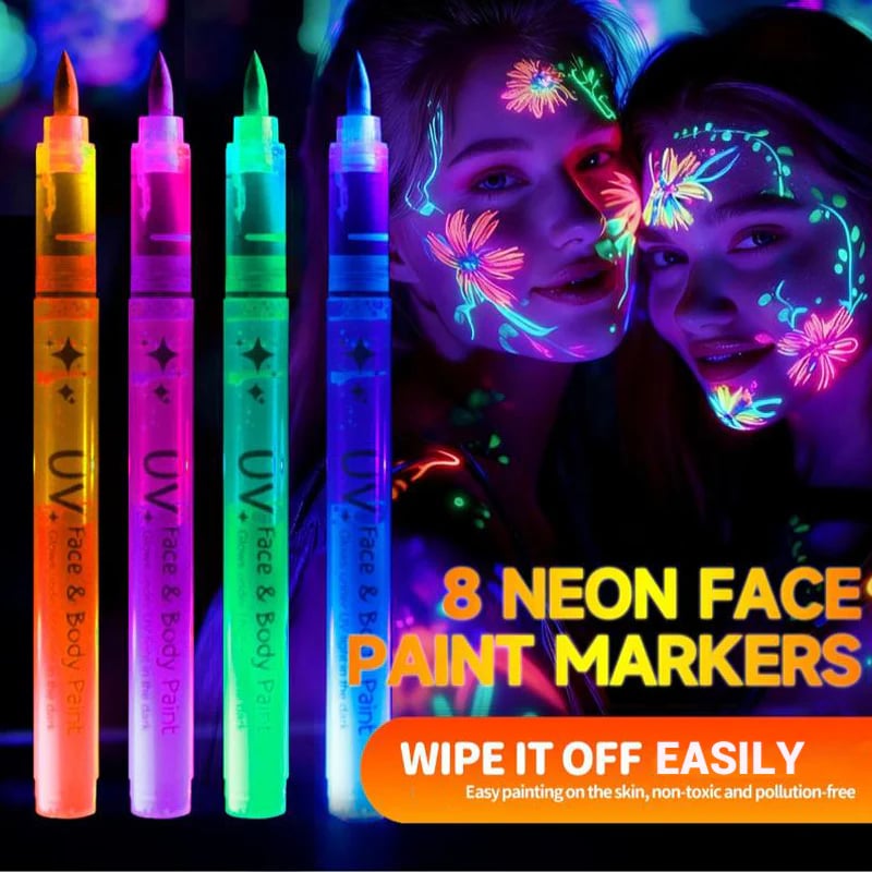 🥳BIG SALE 2026💞Over 50,000 sold!🎁Set of UV-glow face and body paint pen
